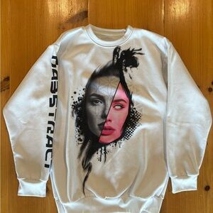 Abstract Graphic White Sweatshirt